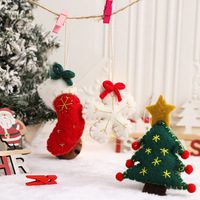 Ornement de Noël suspendu en tissu, Ornement de Noël suspendu en tissu peluche, Ornement de Noël suspendu flocon de neige