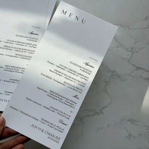 Tarjeta de Menú de Boda Personalizada con Escritura Elegante en Blanco, Impresión Personalizada para Recepción de Boda, Suministros para Mesa de Comedor Fino - Product Image 4