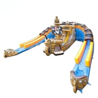 Glissière d'eau gonflable de thème de méga pirate pour le grand toboggan aquatique d'enfants avec la piscine à vendre