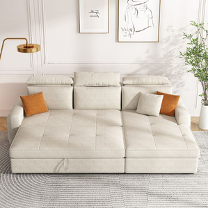 Set Divano Letto Multifunzionale a Doppio Uso per Piccoli Appartamenti, Pieghevole ed Estensibile, Nuovo per Soggiorno - Product Image 2