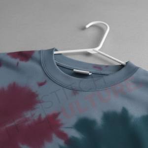 T-shirt multicolore bleu ombré, mode homme, t-shirt uni unisexe 100% coton - Product Image 4