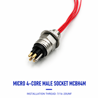 Kabel Konektor Listrik Kedap Air HYSF SUBSEA MCIL4M Micro 4-Pin Male Inline Underwater FPC PCB untuk Penggunaan ROV AUV Kelautan 550V