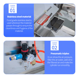 Machine d'emballage verticale pneumatique à trois soudures latérales pour sacs de grande taille, avec pesage automatique, pour herbes, riz, snacks, granulés plastiques et autres produits. - Product Image 4