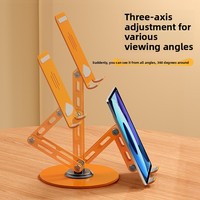 Support de téléphone et tablette rotatif et pliable en alliage d'aluminium pour lit et bureau, universel pour la diffusion en direct