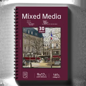 Hỗn hợp phương tiện truyền thông xoắn ốc ràng buộc bút chì giấy khuyến mãi nghệ thuật Studio bán buôn trống Sketchbook - Product Image 6