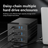 Boîtier USB-C pour disque dur SATA/SSD de 3,5 pouces, 5 Gbps, UASP, sans outil, hub USB 3.0 à 3 ports avec boîtier en plastique