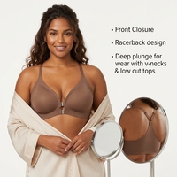 Bra Racerback OEM ODM Custom Tanpa Jahitan dengan Bukaan Depan Model Deep Plunge untuk Pakaian Berpotongan Rendah & Menghaluskan Punggung