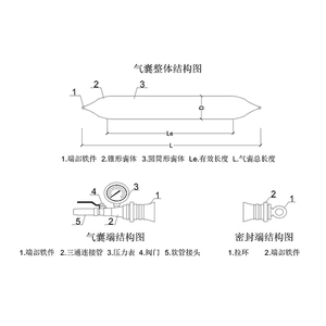 Túi khí bơm hơi chống cháy nổ áp suất cao với vòi cung cấp hàng hải cho sà Lan và Tàu kéo - Product Image 3
