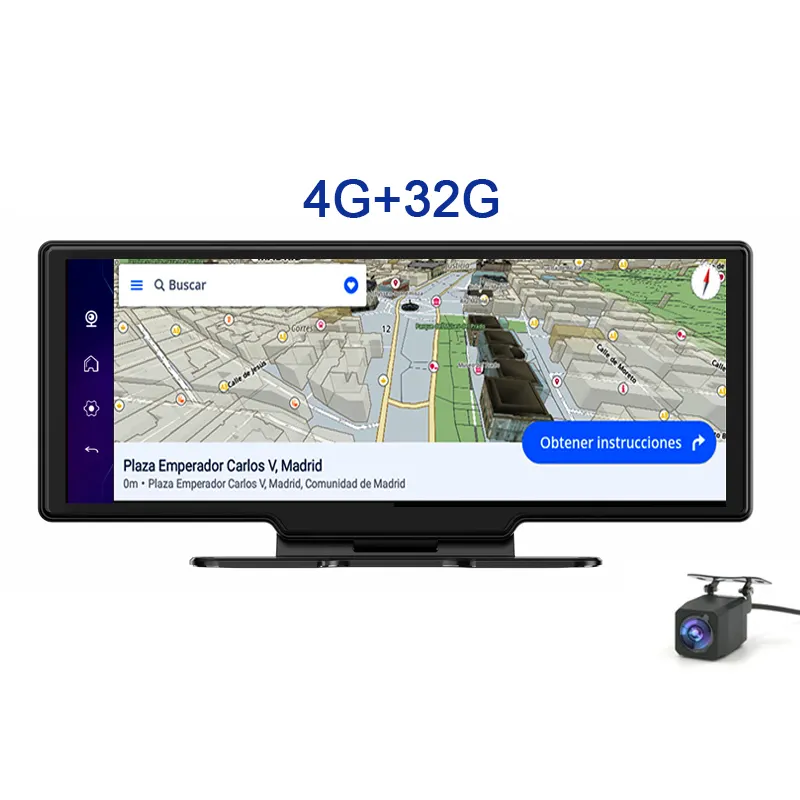 10.26 inç 4G + 32G araba Dash kamera Android 8.1 ADAS 4G WiFi GPS navigasyon 24H uzaktan kontrol monitörü 1080P Video kaydedici çift kamera