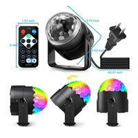 Promotion : Projecteur LED DMX compact 3W RGB en ABS, effet boule disco magique, avec contrôle sonore pour usage en entrepôt