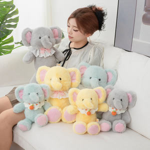 هدية أطفال للجري محشوة الفيل الأزرق القطيفة تصميم مخصص التميمة القطيفة الخضراء - Product Image 5