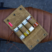 Organisateur d'épices en toile cirée pour le camping, ensemble de 4 bouteilles de 30 ml pour la cuisine en plein air, le bushcraft, la cuisine, le barbecue, les voyages, les pique-niques