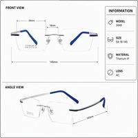 Gafas Ópticas de Alta Calidad con Montura de Titanio sin Aro para Hombre y Mujer AZg510en