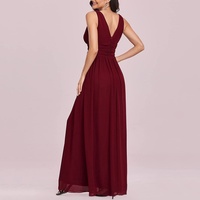 Tissus organiques personnalisés excellente qualité été jolie sans manches col en V corset taille mince robe de soirée formelle
