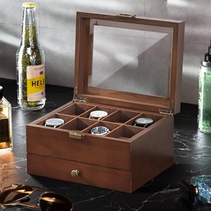 Caja de Regalo de Madera de Nogal Sólida Personalizada, Caja de Joyería de Madera de Lujo con Logotipo Grabado con Láser, Multifuncional - Product Image 5