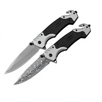 Couteau de poche pliant tactique de chasse en acier inoxydable 4Cr, lame droite à pointe tombante, poignée en acier, pour camping en extérieur - En stock