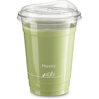 Gobelets en plastique PET à paroi simple, écologiques, jetables et personnalisés, avec couvercles à bulles pour boissons, thé au lait, café, jus - Tailles 16 oz