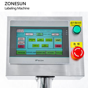 ZONESUN ZS-TB880 Automatic Fruit Jam Buckets Conical Tapered Bottle Lotion Front and Back Side <b>Adhesive</b> Sticker Labeling Machine - Product Image 2