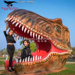 Siège interactif extérieur énorme crâne <span class=keywords><strong>de</strong></span> dinosaure pour décoration <span class=keywords><strong>de</strong></span> parc accessoires <span class=keywords><strong>de</strong></span> <span class=keywords><strong>photographie</strong></span> Simulation d'animaux en silicone - Product Image 6