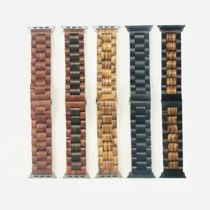 Cinturino ShanHai per cinturino Apple Watch bracciale in legno con chiusura a farfalla in metallo per Applewatch Series 6 SE 5 4 3 per cinturino iWatch