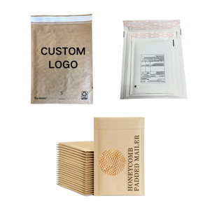 Enveloppes d'expédition en papier kraft rembourrées en nid d'abeille, biodégradables, compostables, recyclables, avec logo personnalisé - Product Image 1