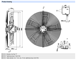 ebm-papst S6D910-CA01-01 910mm AC Axial Fan Ultra High Airflow Industrial Ventilation Cooling Fan Cooling Tower and HVAC Systems - Product Image 3