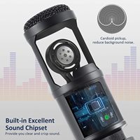 Microphone à condensateur cardioïde USB professionnel 192K sans fil/filaire pour l'enregistrement en Studio diffusion par ordinateur en métal plastique