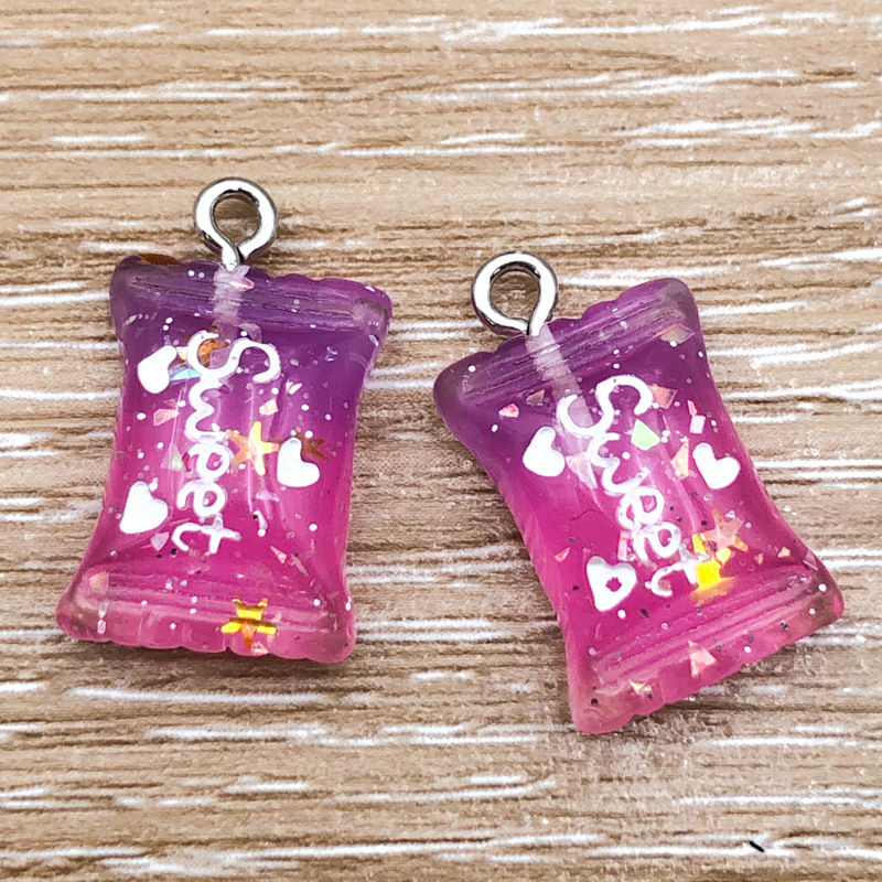 Un caramelo de resina degradado morado-magenta, 12*21 mm, 1,3 g, 17111