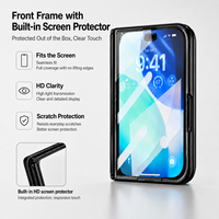 Étui pour iPhone 18 pliable avec dragonne, fonction béquille, protection d'écran avant intégrée et coque arrière texturée fine