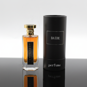 Botella <span class=keywords><strong>de</strong></span> Perfume Rectangular Transparente <span class=keywords><strong>de</strong></span> Lujo Personalizada, 30ml 50ml 100ml, Botella <span class=keywords><strong>de</strong></span> Vidrio Vacía con Tapa Dorada y Caja - Product Image 1