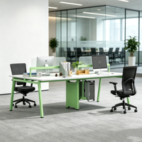 Poste de travail modulaire de bureau de haute qualité avec cloison, gestion des câbles et tiroir de rangement, système de bureau modulaire 4 places