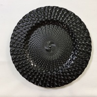 Plateau rond noir à motifs différents en plastique épaissi, isolant thermique, bol à fruits avancé, assiettes décoratives pour Halloween