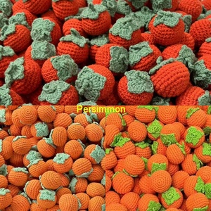 Offre Spéciale : Accessoires DIY en Crochet Tricoté – Ornements Amigurumi Faits Main en Laine : Fraise, Orange, Pomme, Tournesol - Product Image 2