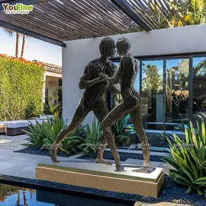 YOUFINE a grandezza naturale grande giardino astratto decorazione in acciaio inox in ginocchio scompaiono statua scultura per esterni - Product Image 6