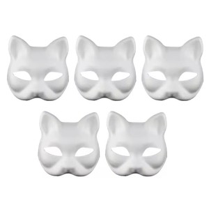 Nuova maschera da ballo maschera per feste di Halloween maschera per volpi fatti da te maschera per gatti Anime dipinti a mano - Product Image 1