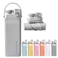 Plegable de silicona portátil a prueba de fugas deportes al aire libre botella de agua para acampar beber botella de agua plegable
