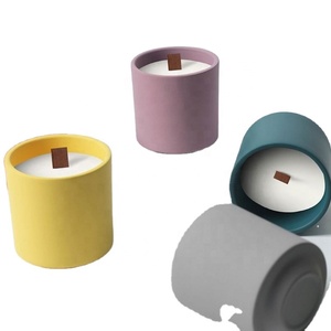 Pot à bougie en céramique mat coloré et réutilisable, design créatif, pour bougies d'aromathérapie - Product Image 2