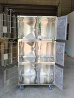 Cage vétérinaire modulaire à 3 niveaux et 6 portes en acier inoxydable avec chambre de soins intensifs à oxygène, cages d'hébergement pour chats pour cliniques et hôpitaux vétérinaires