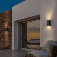 Applique murale d'extérieur moderne étanche IP65 avec tube en aluminium Source de lumière LED Diffuseur en polycarbonate Appliques murales pour jardin