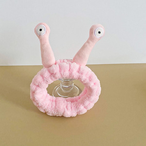 Qianjin Funny Cartoon Flannel <strong>Snail</strong> <strong>Headband</strong> High Elastic Spa <strong>Makeup</strong> Shower Hairband Skincare Hair Accessories for Women - Product Image 4