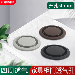 Orificios de ventilación de 50 mm, de plástico, desmontables, para montaje en puerta de armario o gabinete. - Product Image 5