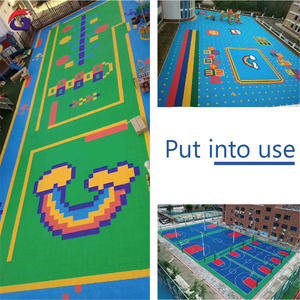 Carreaux de sport en plastique à emboîtement Terrain de basket écologique <span class=keywords><strong>Surface</strong></span> antidérapante Utilisation intérieure/extérieure Bâtiment vert recyclé - Product Image 6