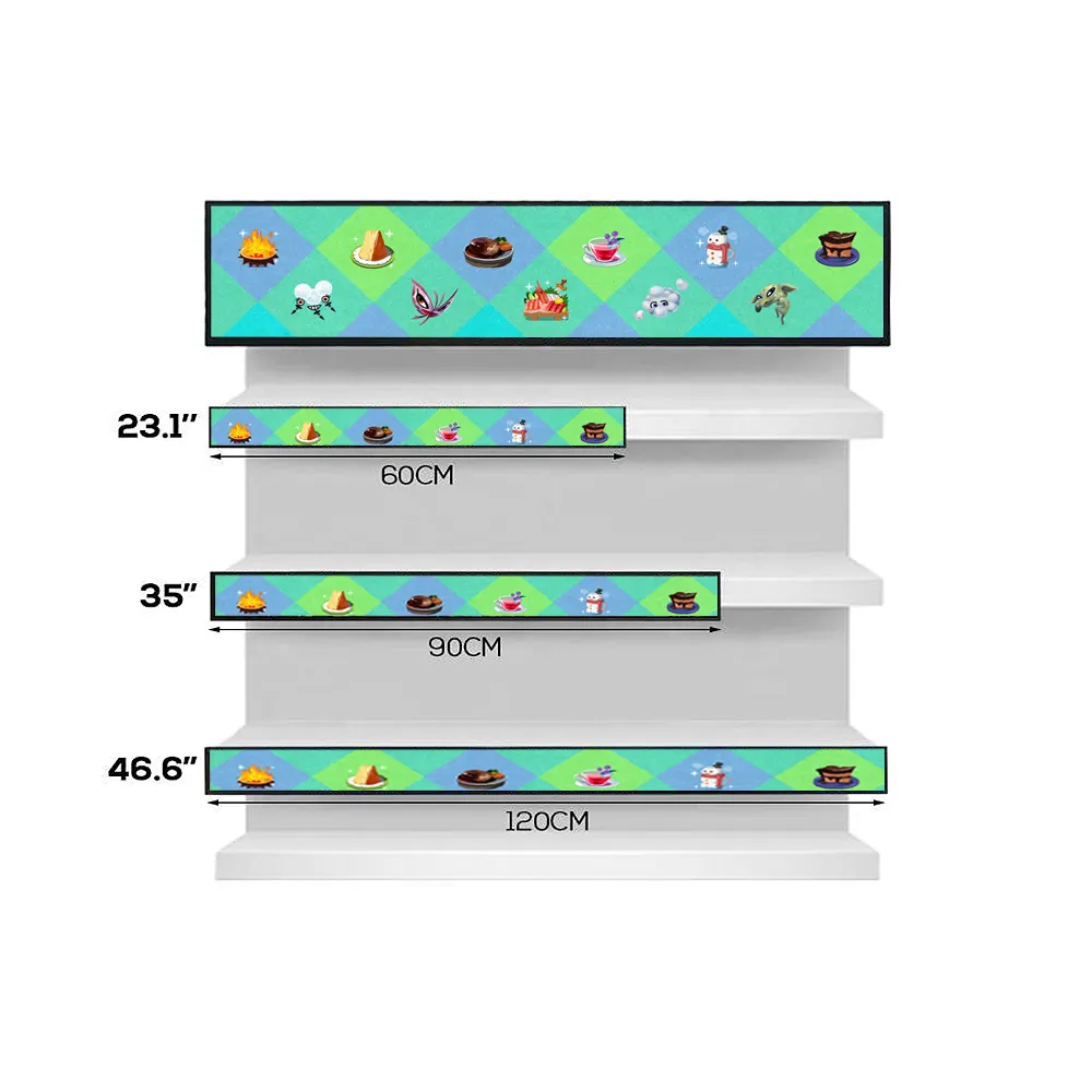 P1.875 1.875Mm P1.9 1.9Mm Digital Signage Shelf Led Display Goods Strip Ticker Shelves Edge Screen For Supermarket Retail Store