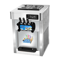 Commerciële Roestvrijstalen Desktop Softijs Machine Van Hoge Kwaliteit 3 Smaken Tafelijs Machine