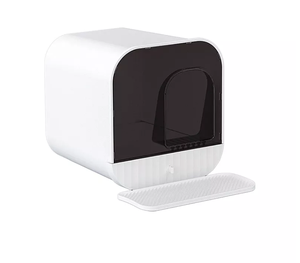 Große, vollständig geschlossene Luxus-Katzen toilette aus Kunststoff mit Luxus-Katzen toiletten und Zubehör - Product Image 1