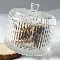 Pot de rangement en verre transparent de style américain moderne pour mariage et maison, petit récipient en verre pour bonbons et aliments