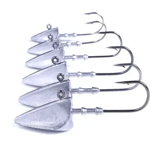 7g/10g/15g/21g/28g/35g di Pesca palla rotonda in metallo a forma di testa di Piombo Jig Spinato Gancio Richiamo Duro Esca Molle Verme Jig Gancio