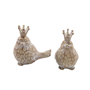 Statuetta di uccello in resina con corona, scultura decorativa per la casa, l'ufficio, il bagno, ornamento decorativo - Product Image 1