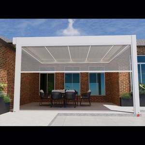 Weleadalu kích thước tiêu chuẩn 40ft container tải điện kim loại <span class=keywords><strong>gazebo</strong></span> với thời tiết Louvre hệ thống mái nhà cho vườn pergola - Product Image 6