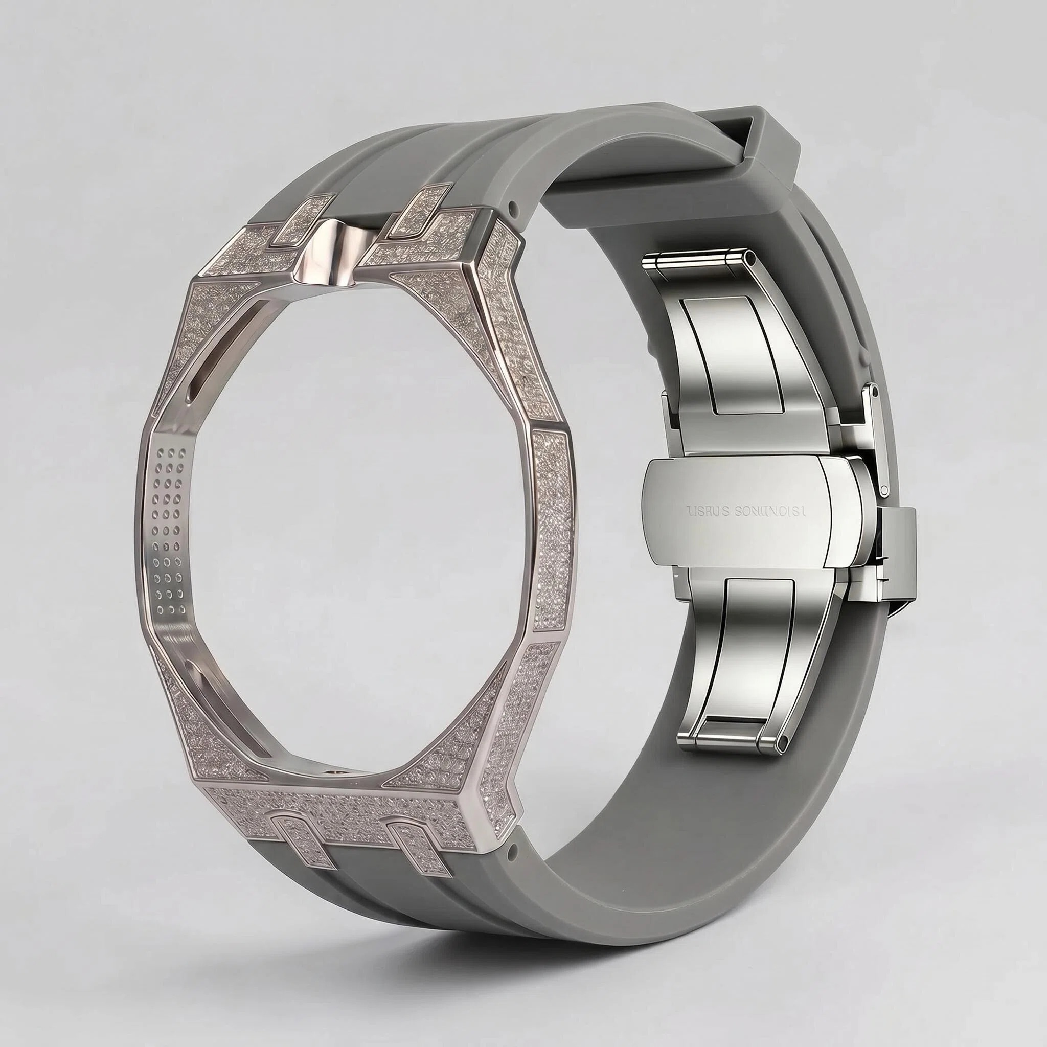 Bande gris diamant argenté 12 heures